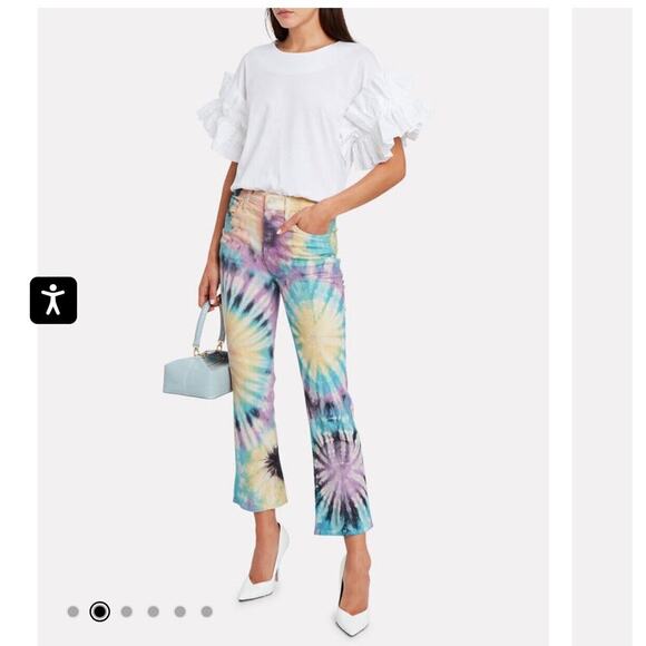 MOTHER The Tripper Swirling Secrets Pastel Tie-Dye Jeans Button Fly Front 25 - Picture 3 of 12